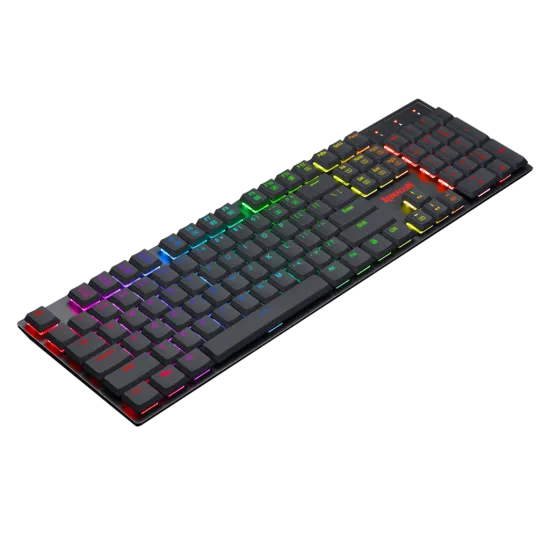Redragon K535 104 Key Low Profile Wired Mechanical Gaming Keyboard Cherry RED Switch - Black