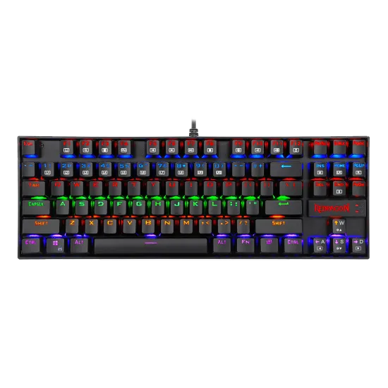 Redragon K552 KUMARA Rainbow Mechanical Gaming Keyboard Cherry MX BLUE Switch - Black