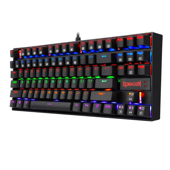Redragon K552 KUMARA Rainbow Mechanical Gaming Keyboard Cherry MX BLUE Switch - Black
