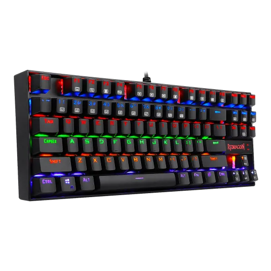 Redragon K552 KUMARA Rainbow Mechanical Gaming Keyboard Cherry MX BLUE Switch - Black