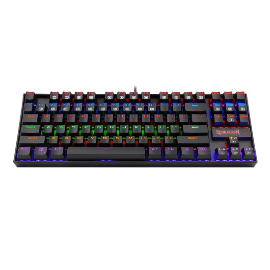 Redragon K552 KUMARA Rainbow Mechanical Gaming Keyboard Cherry MX BLUE Switch - Black