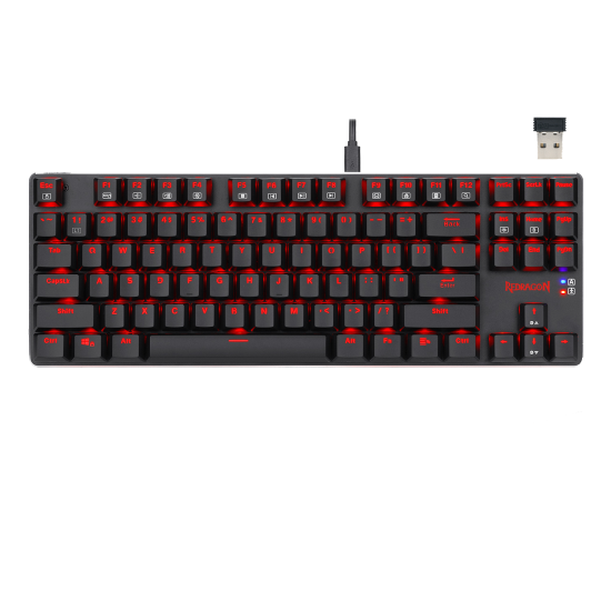 Redragon K590 Wireless RED LED Mechanical Gaming Keyboard Cherry RED Switch - Black