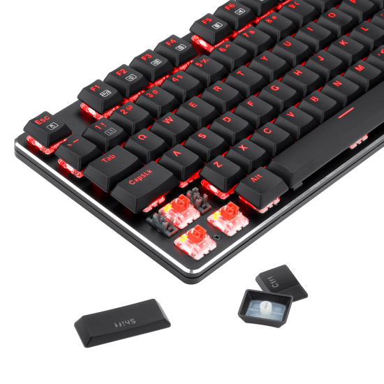 Redragon K590 Wireless RED LED Mechanical Gaming Keyboard Cherry RED Switch - Black