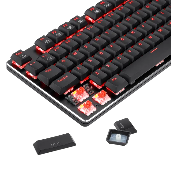 Redragon K590 Wireless RED LED Mechanical Gaming Keyboard Cherry RED Switch - Black