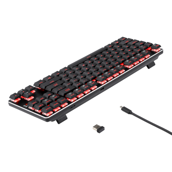 Redragon K590 Wireless RED LED Mechanical Gaming Keyboard Cherry RED Switch - Black