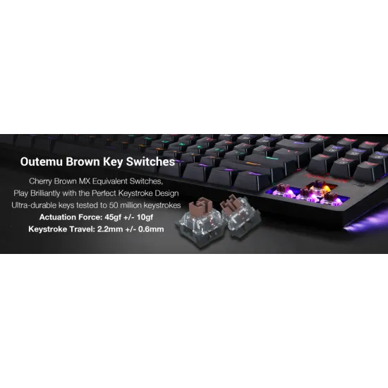 Redragon K598 87 Key RGB Wireless Mechanical Gaming Keyboard BROWN Switch