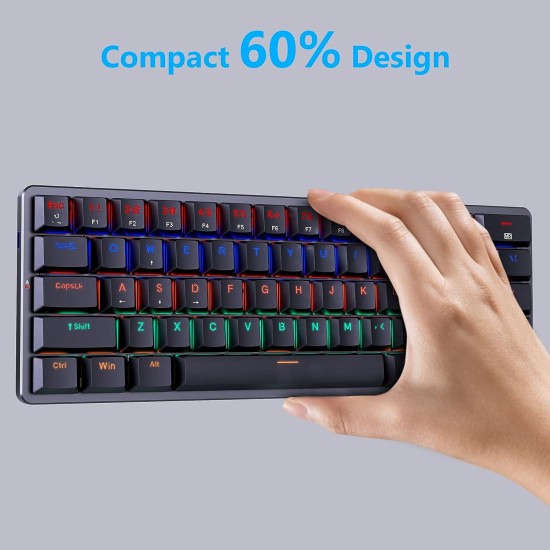 Redragon K615P Elise 60% Wireless RGB Mechanical Gaming Keyboard BLUE Switch