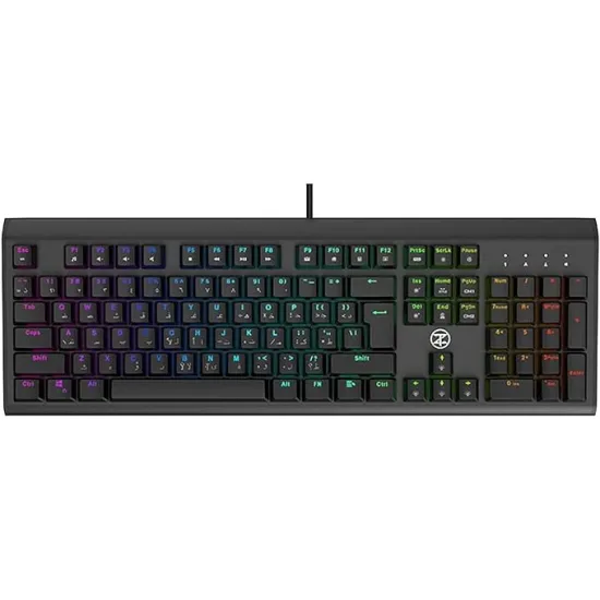 TechnoZone E26 RGB Mechanical Gaming Keyboard Blue Switch English & Arabic Black