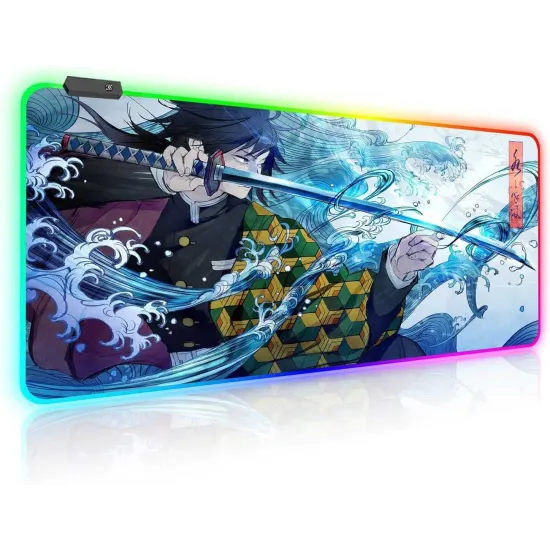 Demon Slayer Blue RGB Gaming Mouse Pad 30 x 80cm