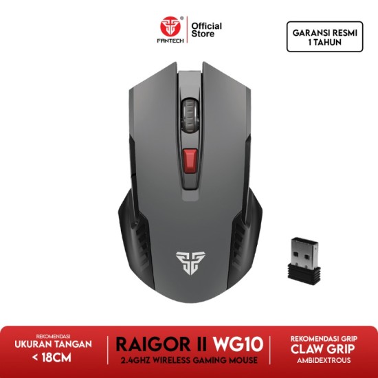 Fantech RAIGOR II WG10 Wireless 2.4GHZ PRO-Gaming Mouse - Grey