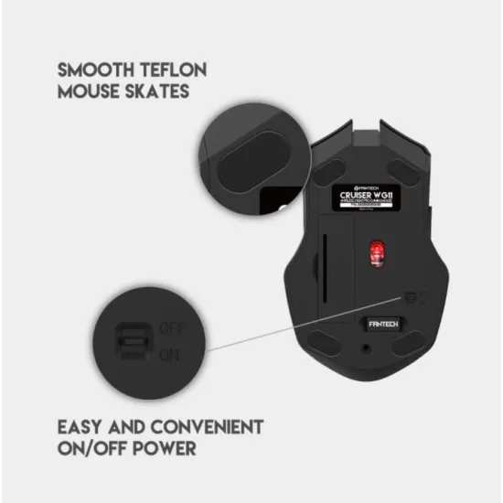Fantech CRUISER WG11 Wireless 2.4GHZ PRO-Gaming Mouse  - Black