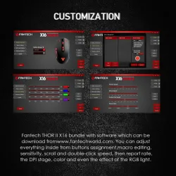 Fantech THOR II X16 Macro RGB Gaming Mouse - Black