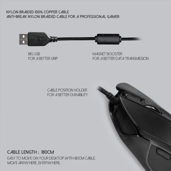 Fantech THOR X9 Macro RGB Gaming Mouse - Black