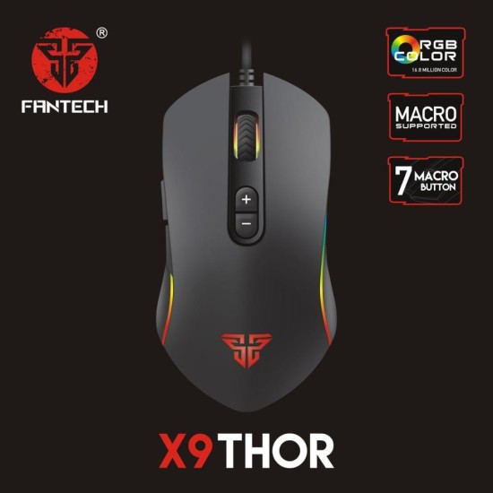 Fantech THOR X9 Macro RGB Gaming Mouse - Black