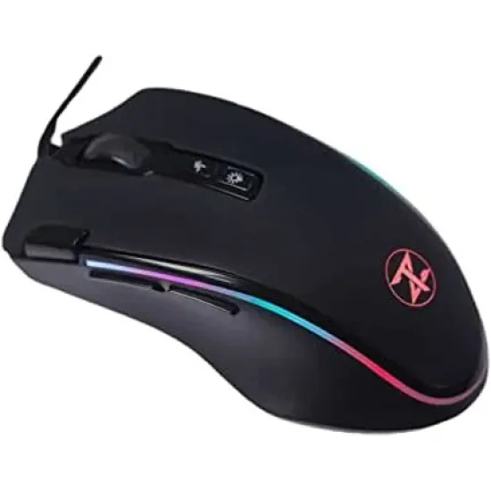 TechnoZone V 6 Wired Gaming Mouse RGB 12800 DPI 8 Buttons Black