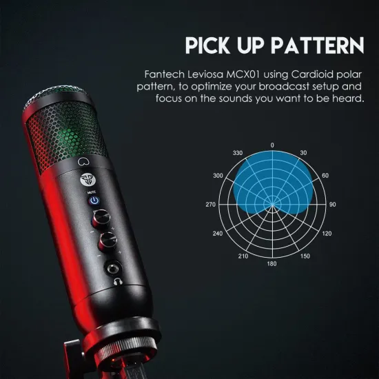 Fantech MCX01 LEVIOSA RGB Professional Condenser Microphone