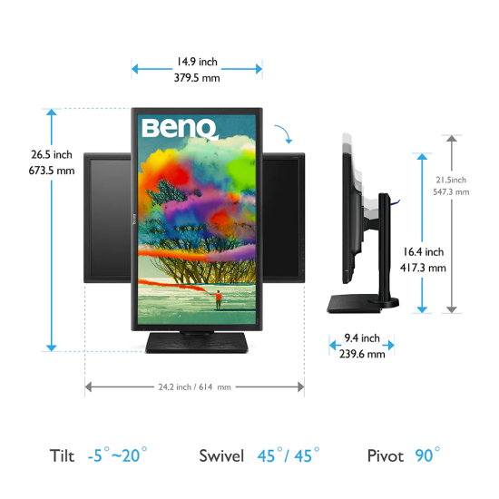 BenQ PD2700Q 27 inch QHD 1440p IPS Monitor 100% sRGB Monitor