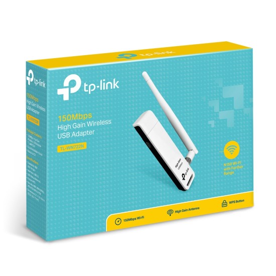 TP-LINK TL-WN722N 150Mbps High Gain Wi-Fi USB Adapter USB 2.0