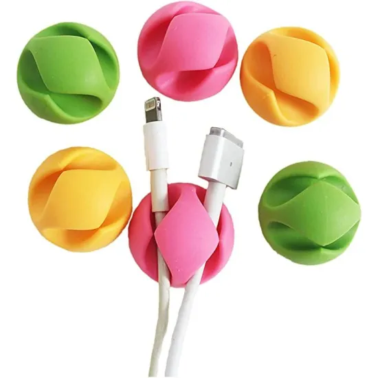 Rubber Cable Organizer CC-929 6pcs - Multi Color