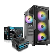 Antec AX61 Elite Mid Tower Case 4 Fan ARGB Black + Antec Atom V650 Power Supply Antec AX61 Elite Mid Tower Case 4 Fan ARGB Black + Antec Atom V650 Power Supply