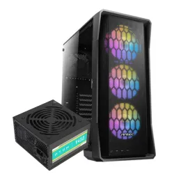 Antec NX360 Mid Tower Case 4 Fan ARGB Black + Antec Atom V450  Power Supply Antec NX360 Mid Tower Case 4 Fan ARGB Black + Antec Atom V450  Power Supply
