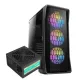 Antec NX360 Mid Tower Case 4 Fan ARGB Black + Antec Atom V450  Power Supply