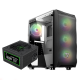 Fantech Aero CG80 RGB Mid Tower Case - Black + T-Dagger T-TPS201 600W Power Supply