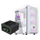 Fantech Aero CG80 RGB Mid Tower Case - Space Edition White + T-Dagger T-TPS201 600W Power Supply 