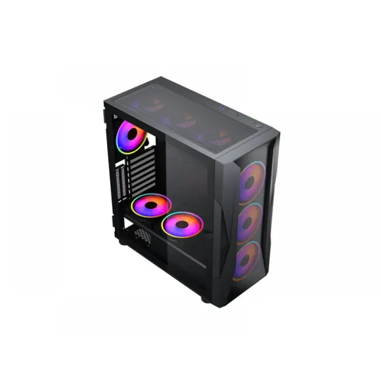 XANDER Velox W2E0085 Mid Tower Case 4 Fan RGB Black + 600W 80+ White Power Supply