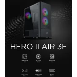 XIGMATEK Hero II AIR ARGB Case + Z-POWER II Z650 500W PSU 