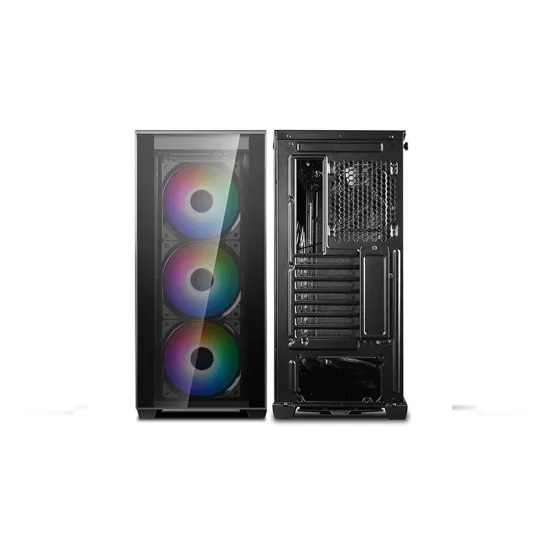 DeepCool MATREXX 70 Black E-ATX Mid-Tower Case (3x120mm ARGB fan, 1x Fan Non RGB)