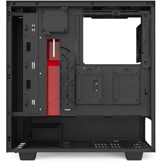 NZXT H510i Compact Black-Red ATX Mid-Tower Case 2x120mm Fan No RGB 2 Integrated LED Strips RGB Co