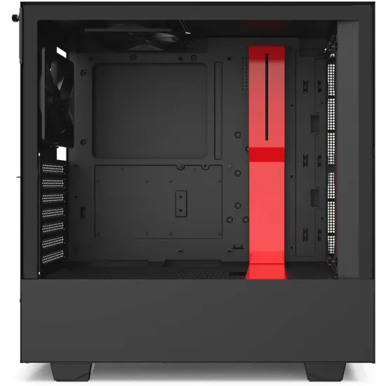 NZXT H510i Compact Black-Red ATX Mid-Tower Case 2x120mm Fan No RGB 2 Integrated LED Strips RGB Co