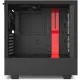 NZXT H510i Compact Black-Red ATX Mid-Tower Case 2x120mm Fan No RGB 2 Integrated LED Strips RGB Co