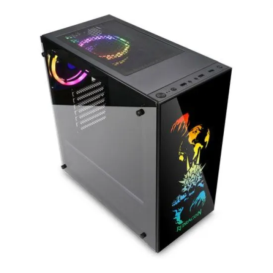 Redragon Steeljaw GC-608 Mid-Tower Gaming Case 4 Fan 2 RGB 2 Fan Balck 