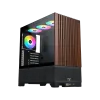 XIGMATEK Endorphin WD Wood ARGB Mid Tower Case 4 Fan ARGB Black