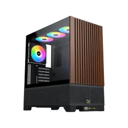 XIGMATEK Endorphin WD Wood ARGB Mid Tower Case 4 Fan ARGB Black