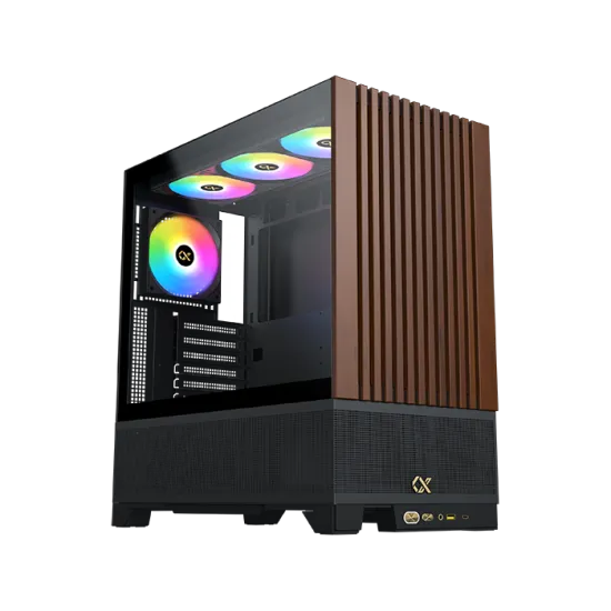 XIGMATEK Endorphin WD Wood ARGB Mid Tower Case 4 Fan ARGB Black