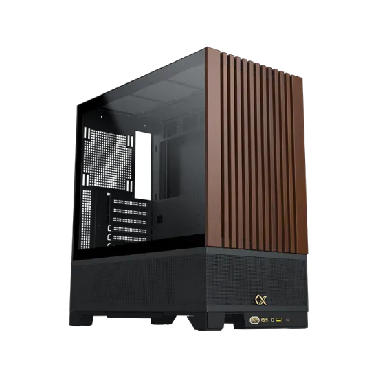 XIGMATEK Endorphin WD Wood ARGB Mid Tower Case 4 Fan ARGB Black