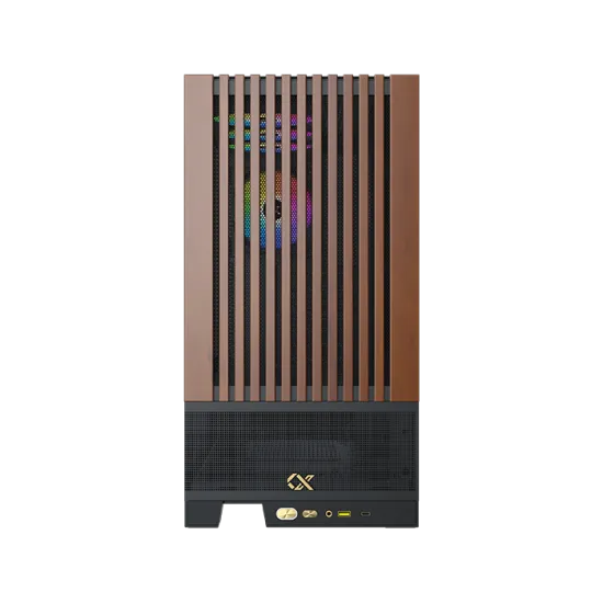 XIGMATEK Endorphin WD Wood ARGB Mid Tower Case 4 Fan ARGB Black