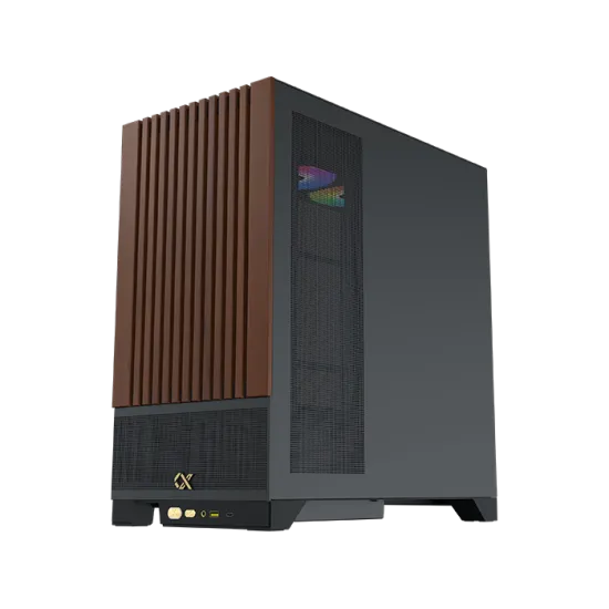 XIGMATEK Endorphin WD Wood ARGB Mid Tower Case 4 Fan ARGB Black