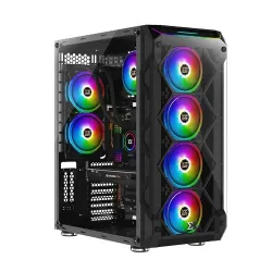 XIGMATEK Overtake Black ATX Mid-Tower Case (6x120mm RGB fan)