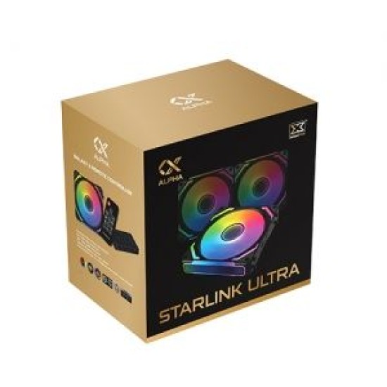 XIGMATEK Starlink Ultra Smart Link Fan ARGB 3 Fans with Controller + Remote