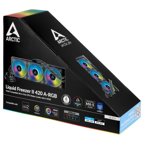 ARCTIC Liquid Freezer II 420mm RGB CPU Liquid Cooler - Black