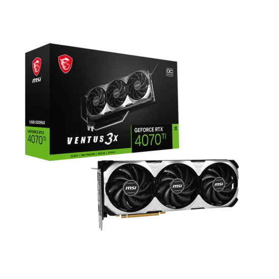 MSI GeForce RTX 4070 Ti VENTUS 3X 12GB GDDR6X OC Graphics Card Black