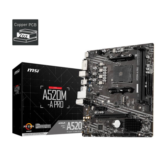 MSI A520M-A PRO AM4 Micro ATX Motherboard