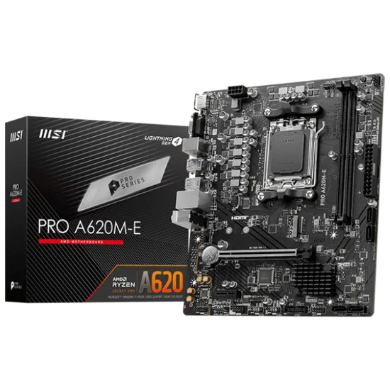 MSI A620M-E PRO DDR5 AM5 M-ATX Motherboard Black