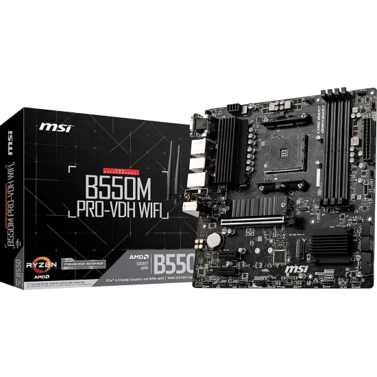 MSI B550M PRO-VDH WIFI ProSeries AM4 Micro ATX Motherboard