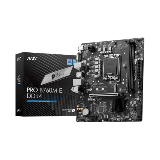MSI PRO B760M-E DDR4 LGA1700 M-ATX Motherboard Black