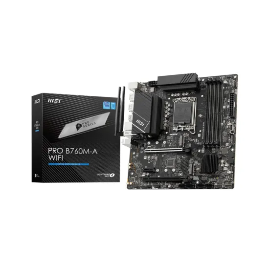 MSI PRO B760M-A DDR5 WIFI LGA1700 M-ATX Motherboard Black